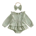 Sage Tiered Muslin Romper