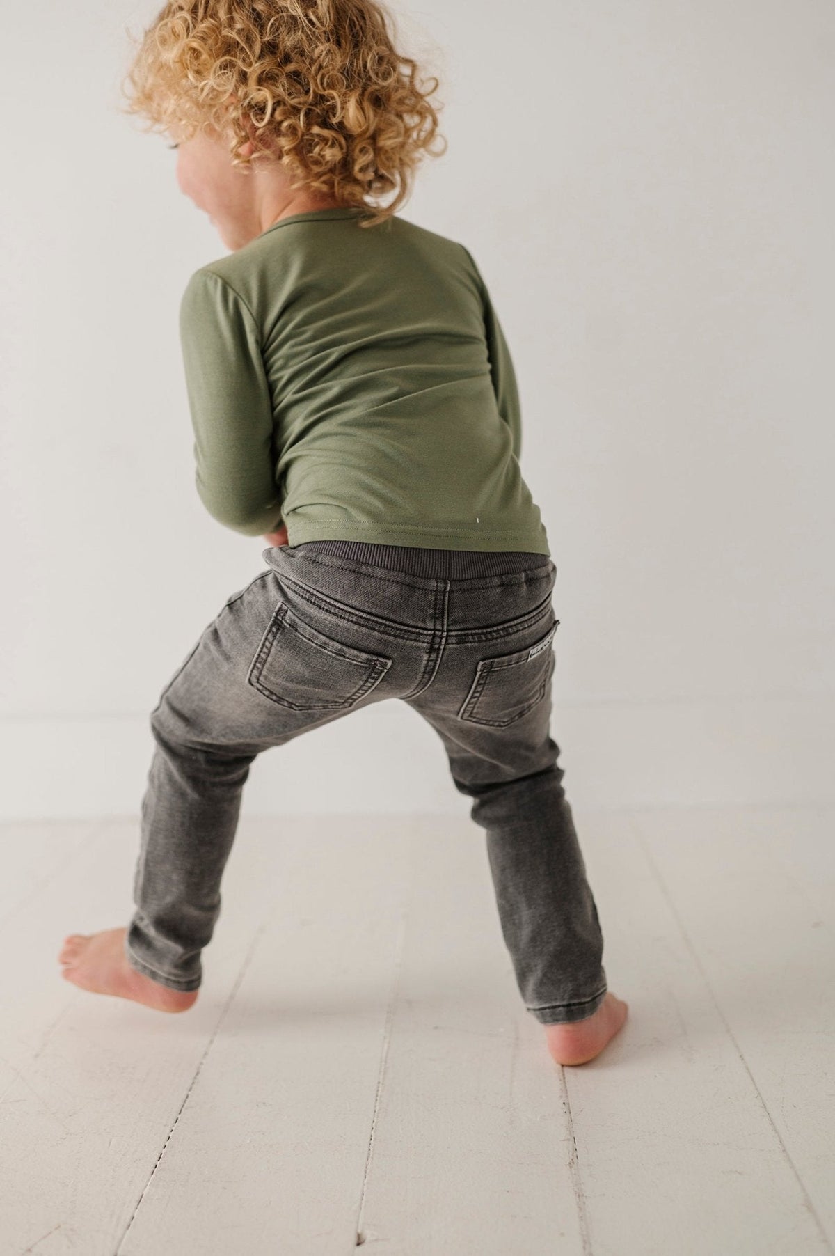 Boys Slim Denim Jeans in Gray