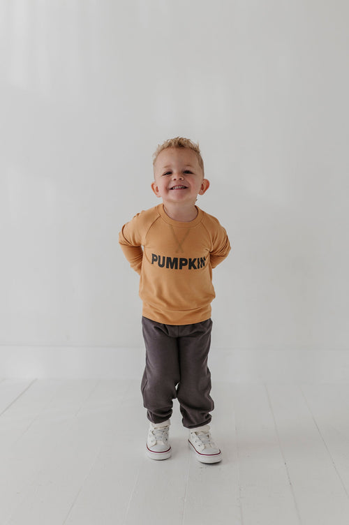 Boys Raglan Sweatshirt in Pumpkin