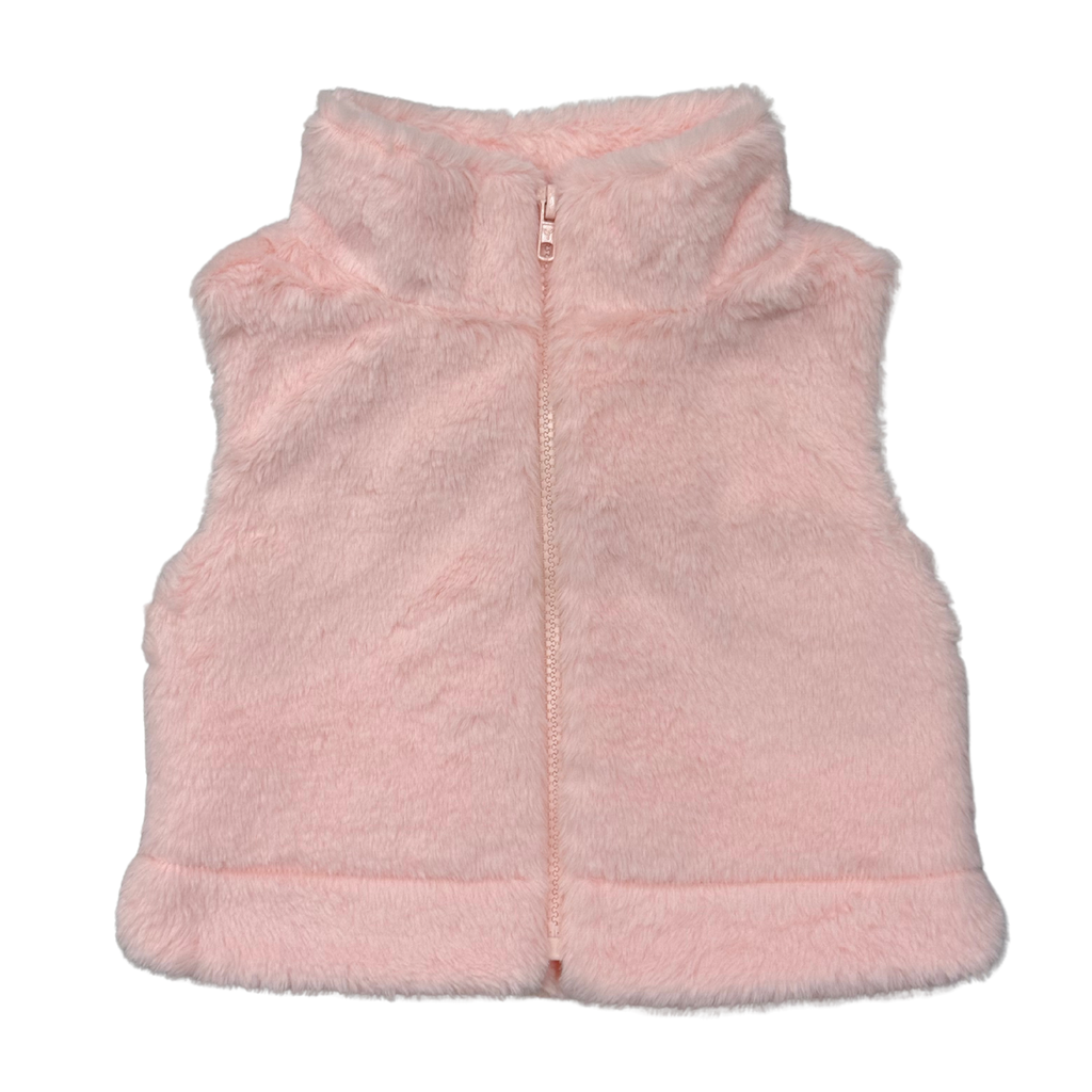 Girls Fur Vest in Light Pink