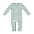 Baby Boy Waffle Romper in Blue Haze