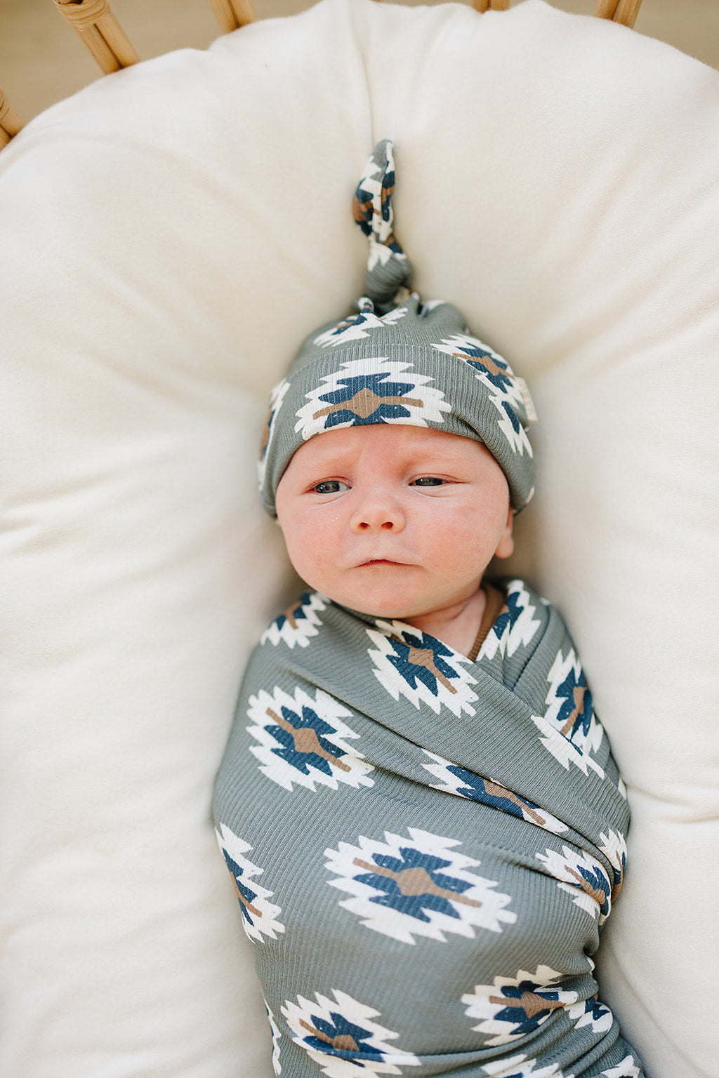 Southwest Aztec Ribbed Bamboo Stretch Swaddle