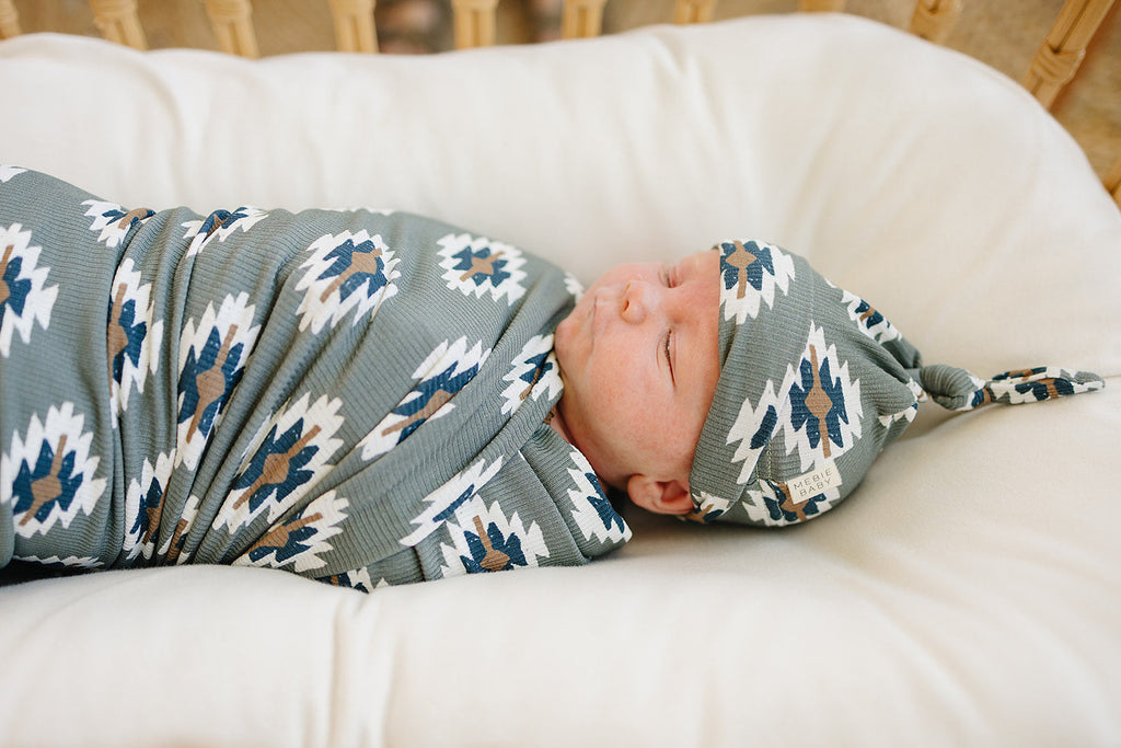 Southwest Aztec Ribbed Bamboo Stretch Swaddle